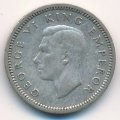 Новая Зеландия 3 пенса 1937 год - Король Георг VI. Пату (оружие)