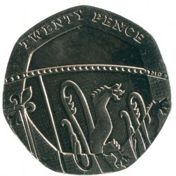 Великобритания 20 пенсов 2012 год