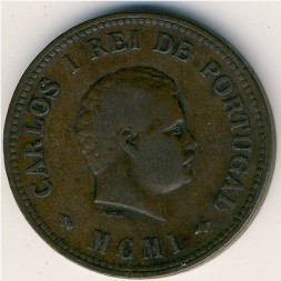 Монета Португальская Индия 1/2 танги 1901 год