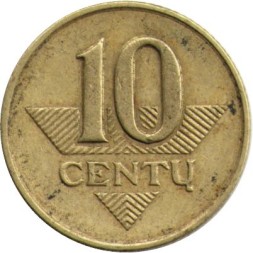 Литва 10 центов 1997 год