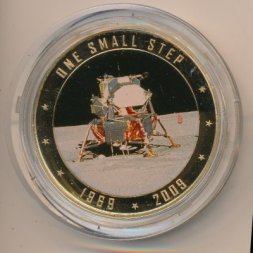 Острова Кука 1 доллар 2009 год - Модуль Eagle на лунной поверхности