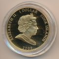 Острова Кука 1 доллар 2009 год - Модуль Eagle на лунной поверхности