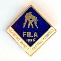 Значок. Чемпионат мира по борьбе. Ленинград. FILA 1976 (синяя)