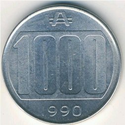 Аргентина 1000 аустралей 1990 год
