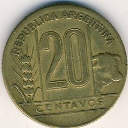 Аргентина 20 сентаво 1946 год