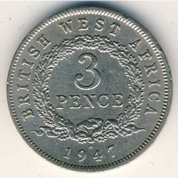 Британская Западная Африка 3 пенса 1947 год