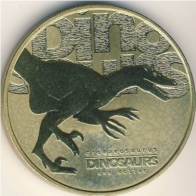 Тувалу 1 доллар 2002 год - Дромеозавр