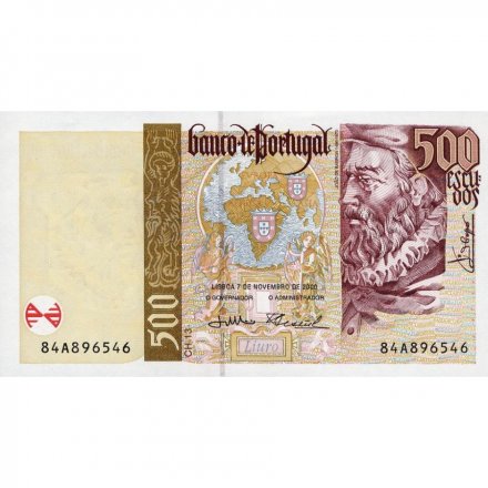 Португалия 500 эскудо 2000 год - Историк Жоао де Баррос UNC