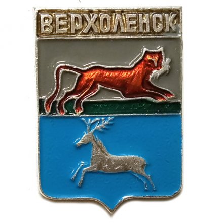 Значок Верхоленск. Иркутская область. Герб. Серия &quot;Лебедь в круге&quot;