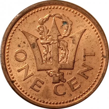 Барбадос 1 цент 2005 год - Трезубец Нептуна