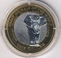 Фиджи 1 доллар 2009 год - Слон (позолота)