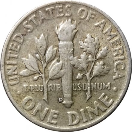 США 1 дайм (10 центов) 1952 год - Рузвельт (D)