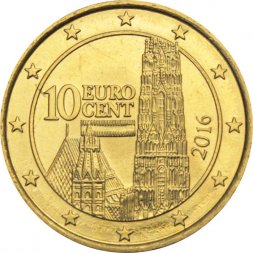 Австрия 10 евроцентов 2016 год - Собор Святого Стефана