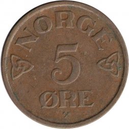 Норвегия 5 эре 1955 год