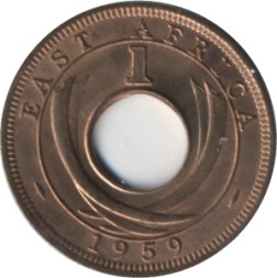 Восточная Африка 1 цент 1959 год - Отметка МД: &quot;KN&quot;