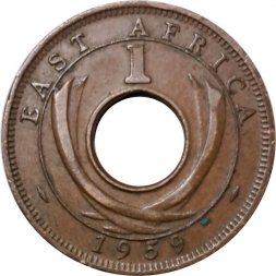 Восточная Африка 1 цент 1959 год - Отметка МД: "KN"