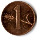 Швейцария 1 раппен 1981 год