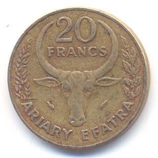 Мадагаскар 20 франков 1979 год - Буйвол