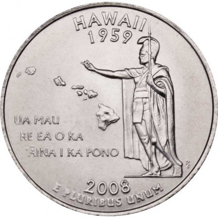 США 25 центов 2008 год - Штат Гавайи (D)