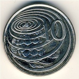 Монета Каймановы острова 10 центов 1992 год