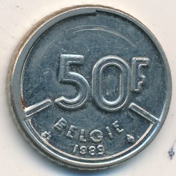 Бельгия 50 франков 1989 год - Король Бодуэн I (BELGIE)