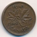Канада 1 цент 1940 год - Король Георг VI