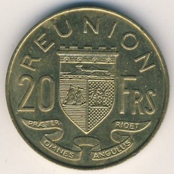 Монета Реюньон 20 франков 1961 год