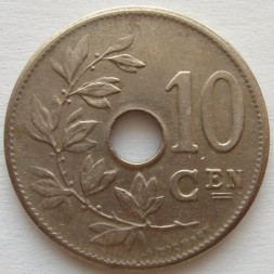 Монета Бельгия 10 сентим 1904 год BELGIE