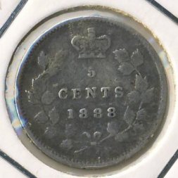 Канада 5 центов 1888 год