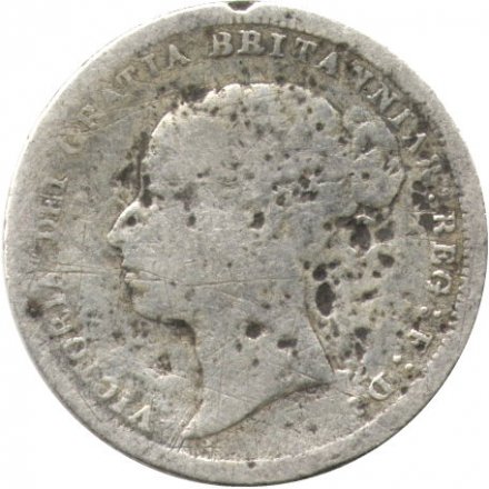Великобритания 6 пенсов 1884 год