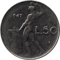 Италия 50 лир 1967 год - Вулкан