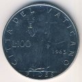 Ватикан 100 лир 1963 год