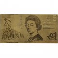 Сувенирная банкнота Австралия 5 долларов (золотые) - Королева Елизавета II - UNC