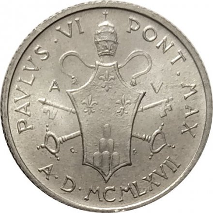 Ватикан 2 лиры 1967 год