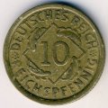 Веймарская республика 10 рейхспфеннигов 1931 год (A)