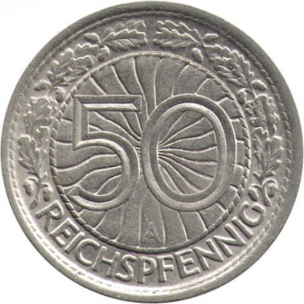Веймарская республика 50 рейхспфеннигов 1935 год (A)