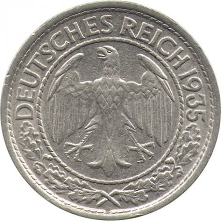 Веймарская республика 50 рейхспфеннигов 1935 год (A)