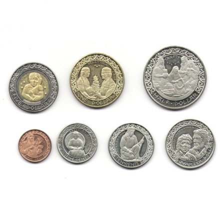 Набор из 7 жетонов США 2012 год - Резервация индейцев. Санта Изабель