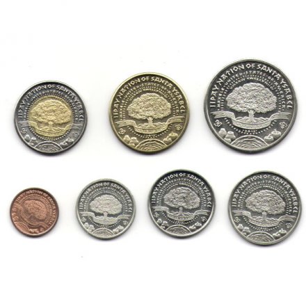 Набор из 7 жетонов США 2012 год - Резервация индейцев. Санта Изабель