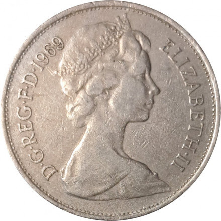 Великобритания 10 новых пенсов 1969 год - Коронованный лев