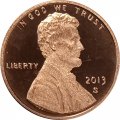 США 1 цент 2013 год - Авраам Линкольн (S)