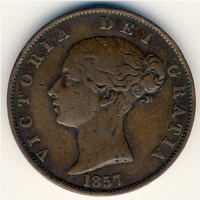 Великобритания 1/2 пенни 1857 год