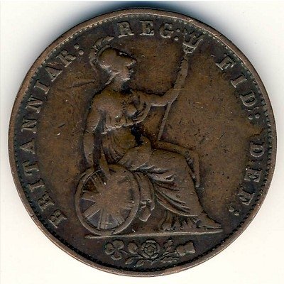 Великобритания 1/2 пенни 1857 год