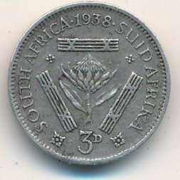 ЮАР 3 пенса 1938 год