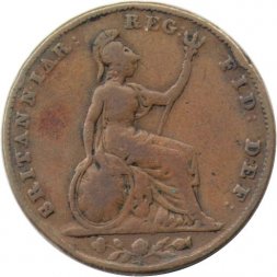 Великобритания 1 фартинг 1853 год
