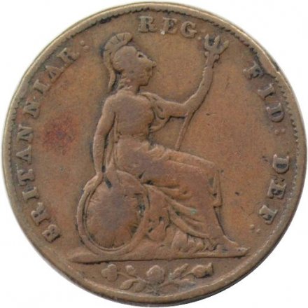 Великобритания 1 фартинг 1853 год
