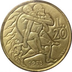 Сан-Марино 20 лир 1973 год - Спасение из огня