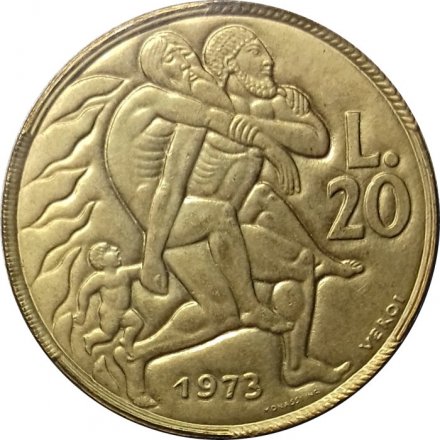Сан-Марино 20 лир 1973 год - Спасение из огня
