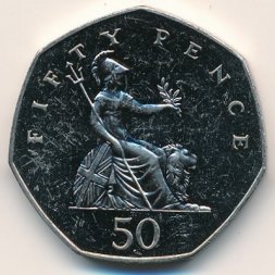 Великобритания 50 пенсов 1988 год