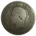 Франция 10 сантимов 1856 год - Отметка монетного двора: &quot;B&quot; - Руан